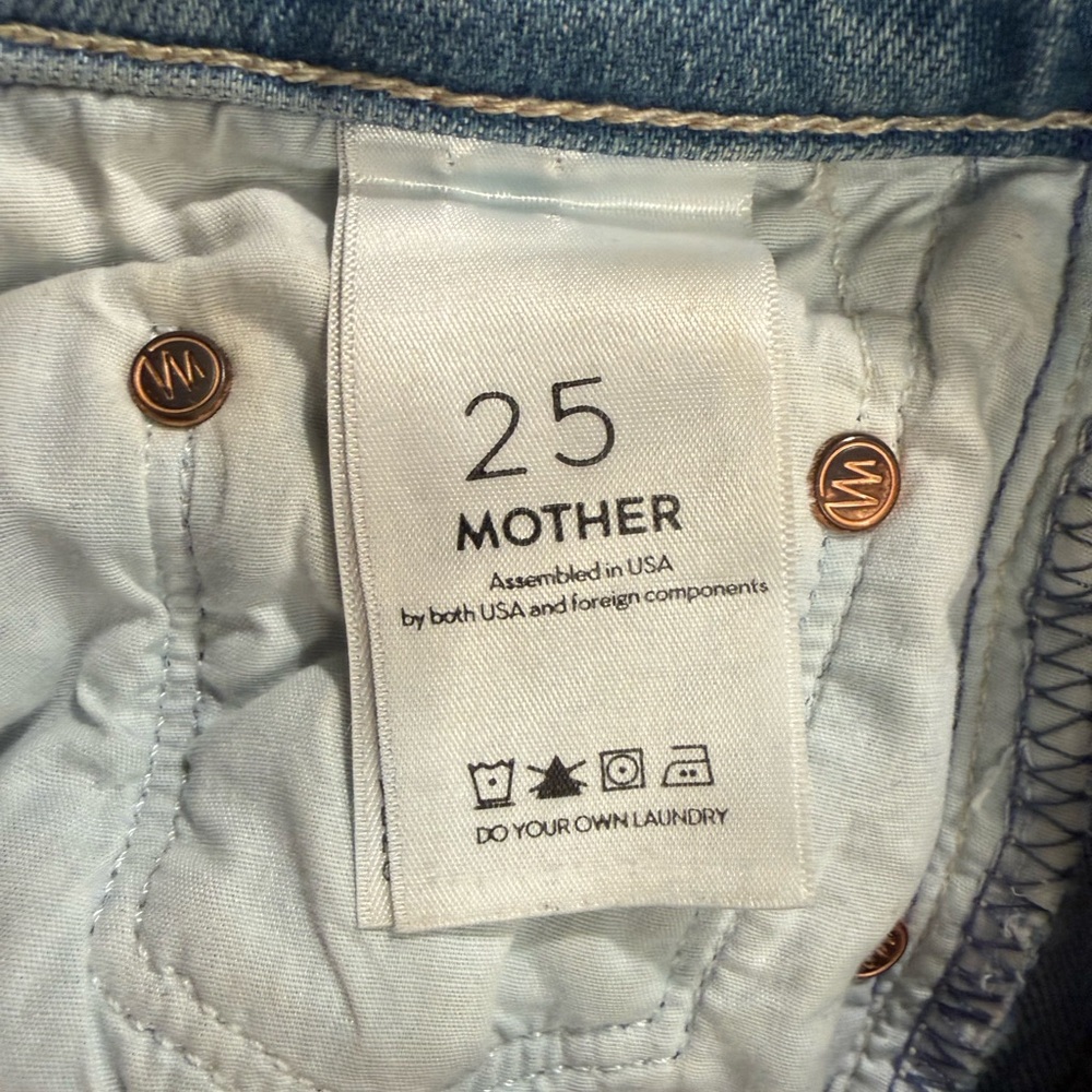 MOTHER OF Superior The Tomcat High-Rise Straight-Leg Jeans Distressed Light Wash - Picture 7 of 8